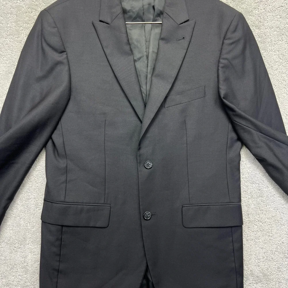 Jos A Bank Signature Collection Blazer Mens 38R Black Tailored Fit 100% Wool